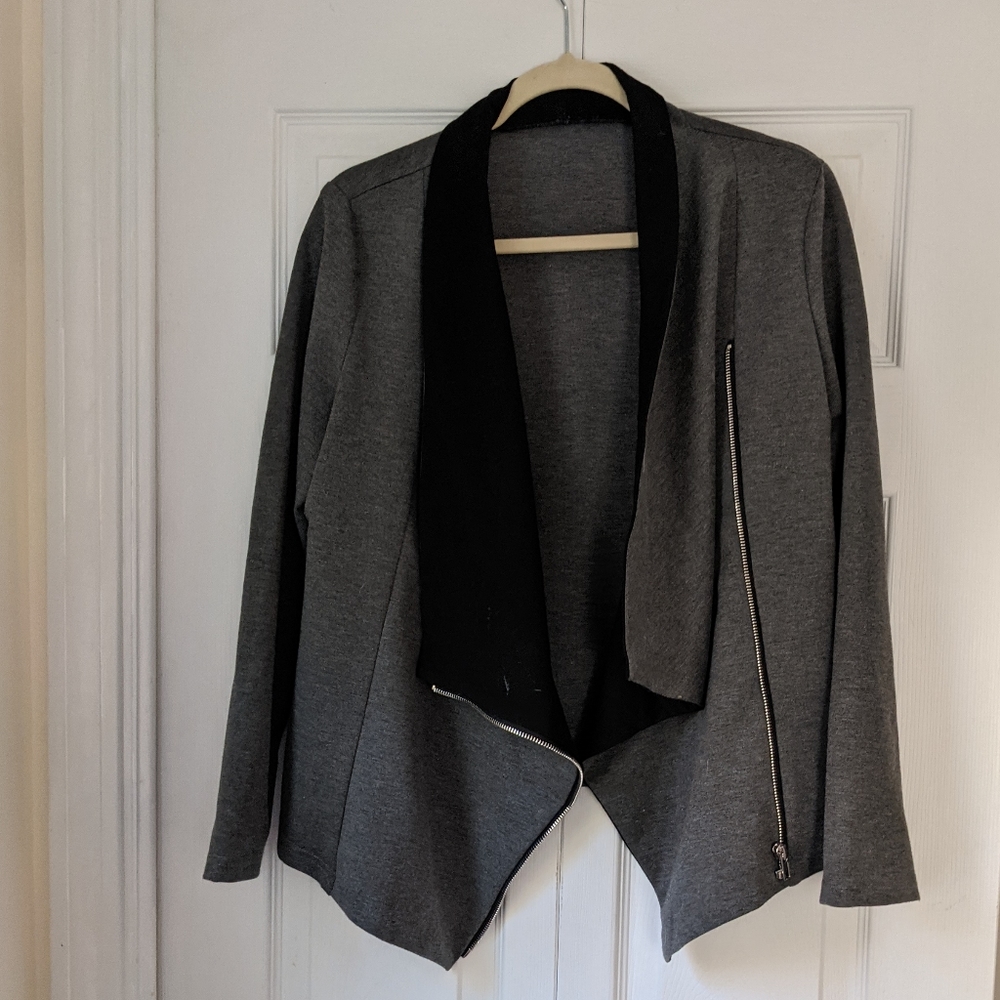 Draped Asymmetrical Zipper Jacket